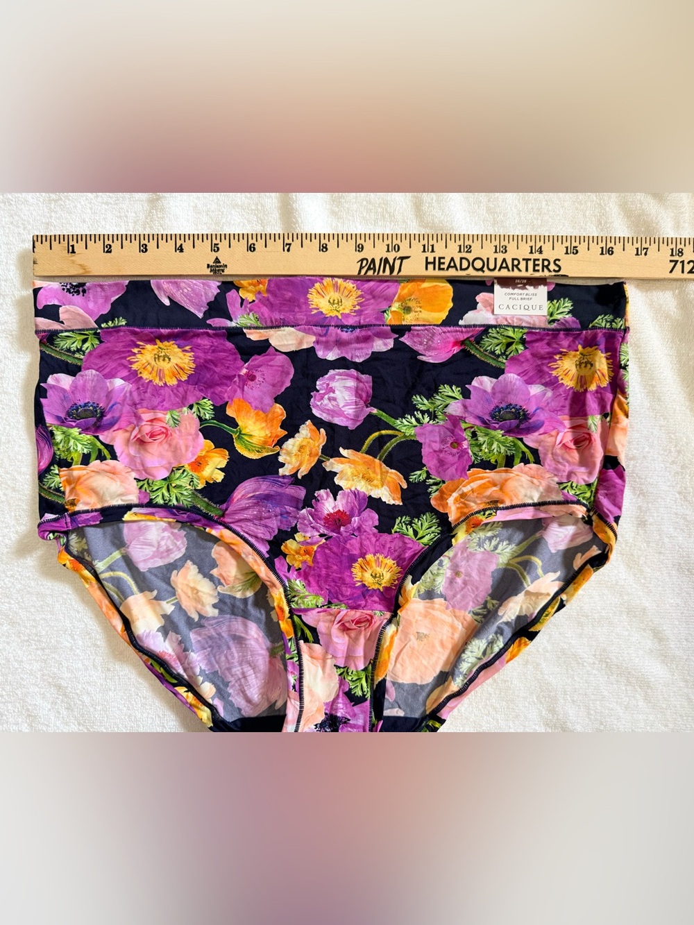 NWT 26/28 Cacique Comfort Bliss Full Brief - Floral Pink & Green - Picture 4 of 5